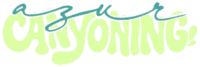 Azur Canyoning logo, blue-green, straight, translucent